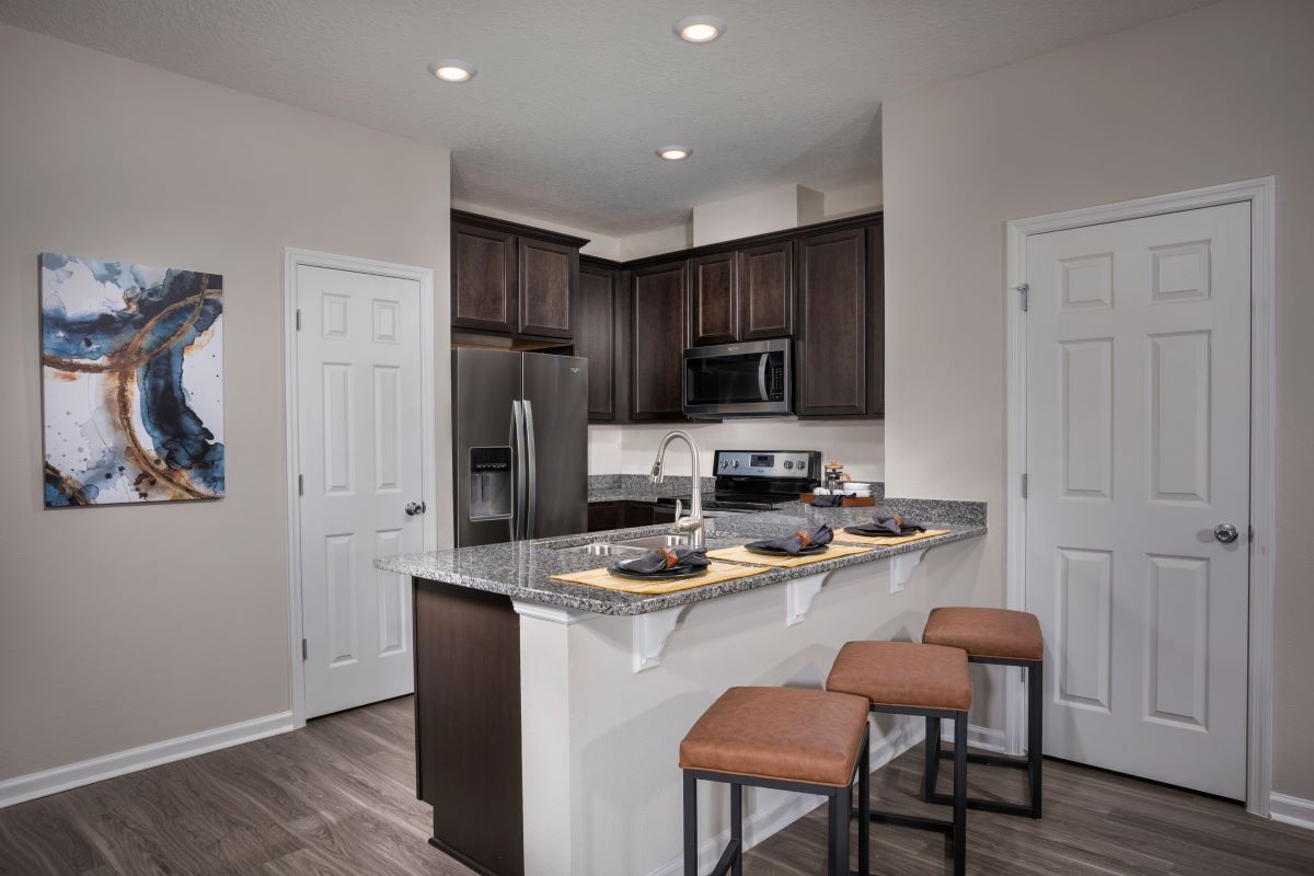 New Homes in Jacksonville, FL - Meadows at Oakleaf Townhomes The Hawkins Kitchen