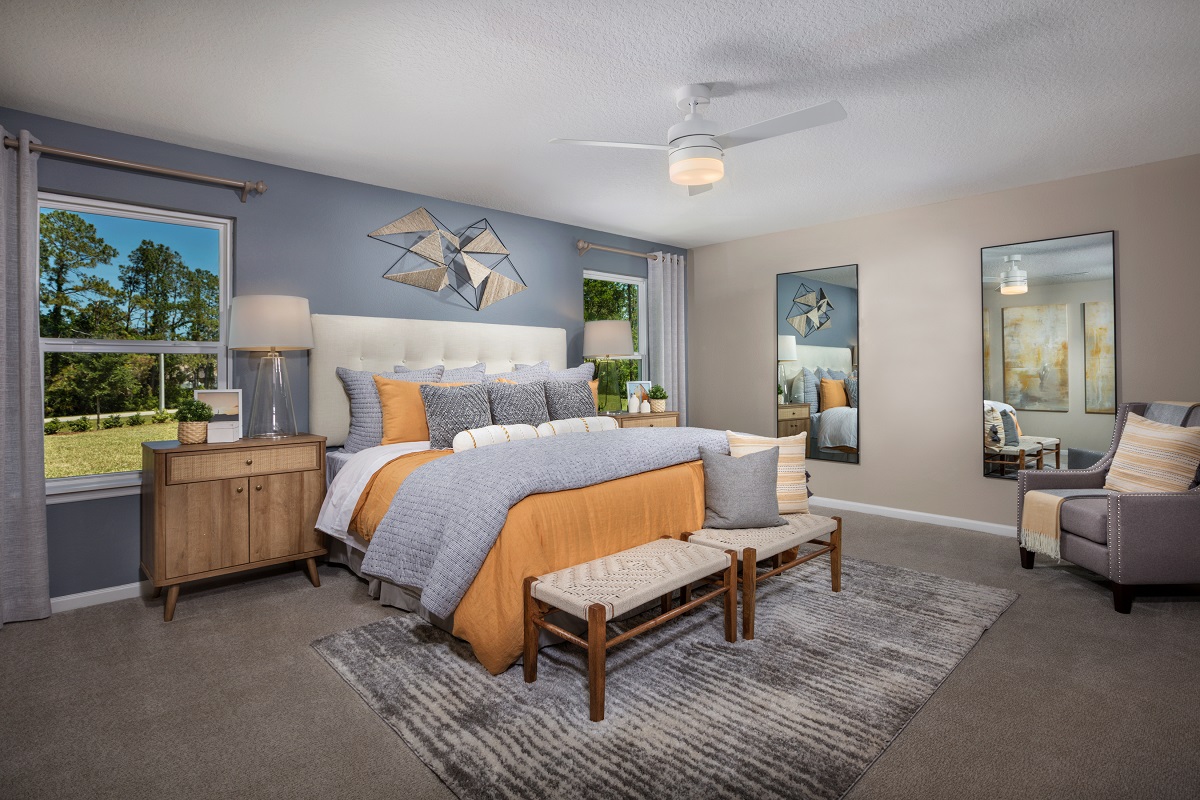 New Homes in Palm Coast, FL - Whiteview Village Plan 1891 Primary Bedroom