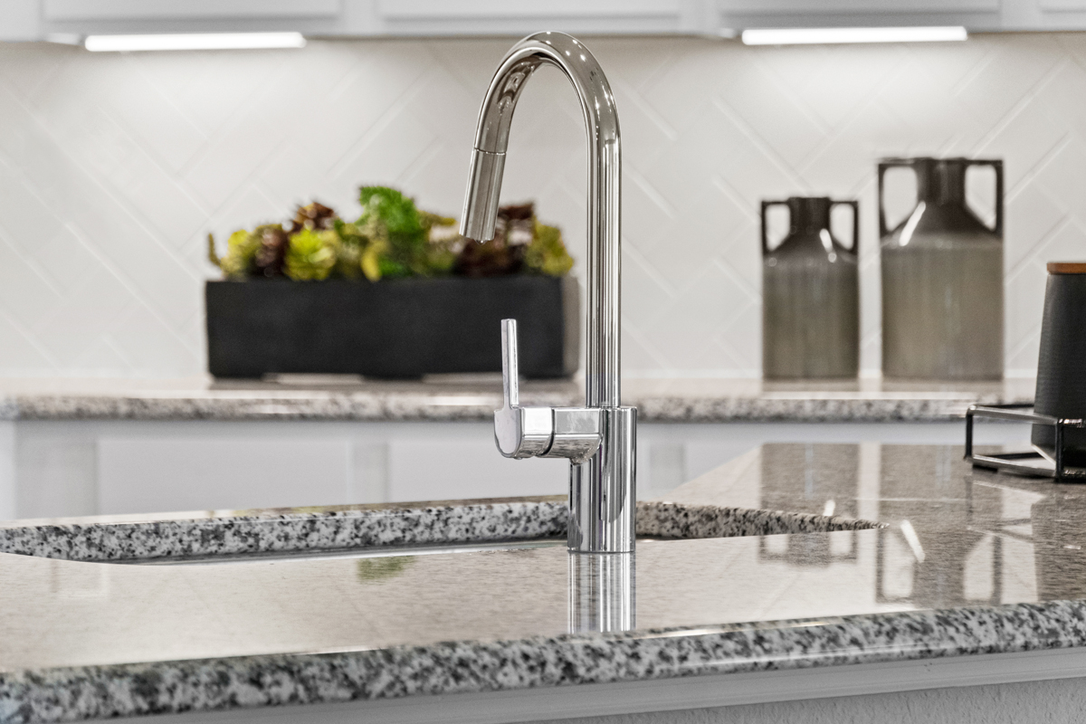 Chrome kitchen faucet