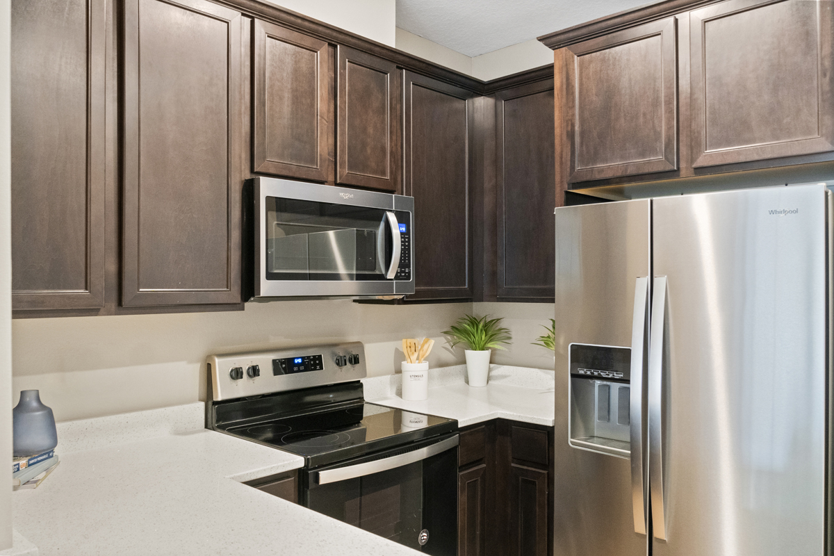 Stainless steel kitchen appliances