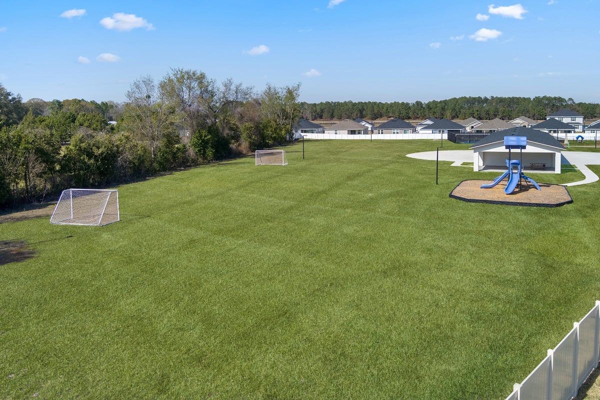 Community soccer field and playground