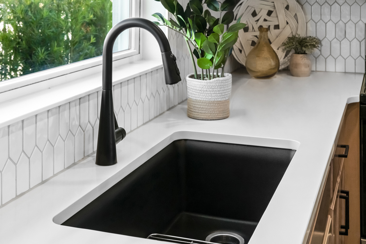 Moen® faucet and Kohler® sink in matte black