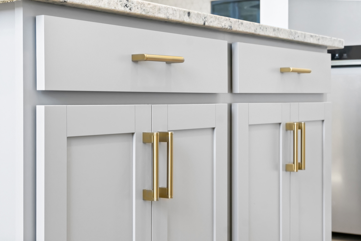 Brushed gold cabinet hardware