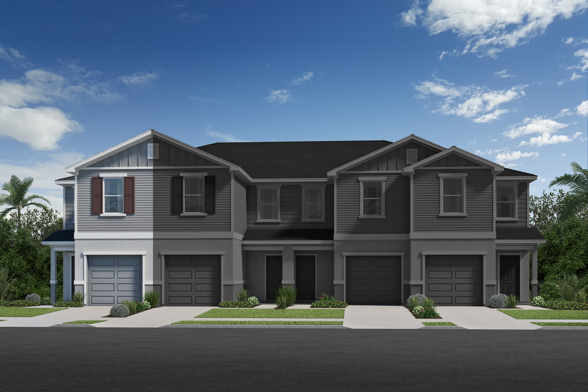 New Homes in Davenport, FL - Mirabella Townhomes Plan 1505 - Elevation B / 4-plex