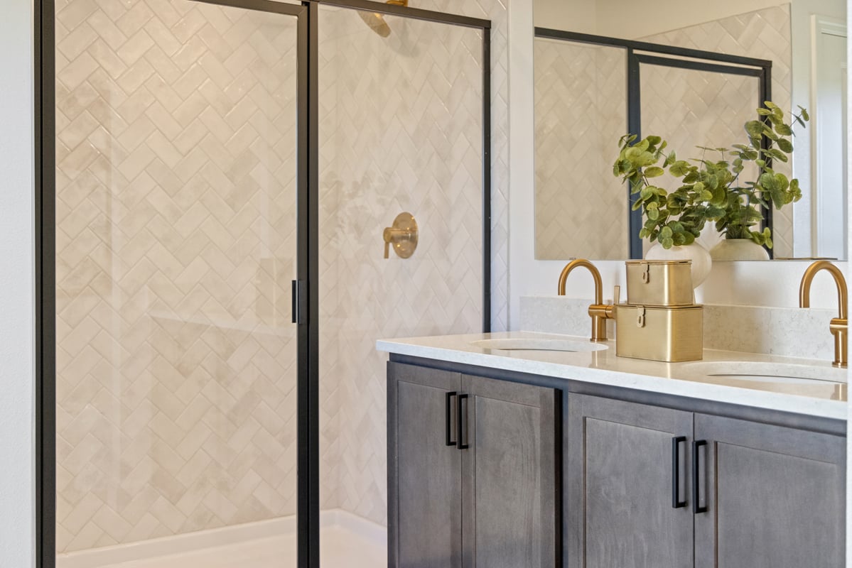 Walk-in shower at primary bath