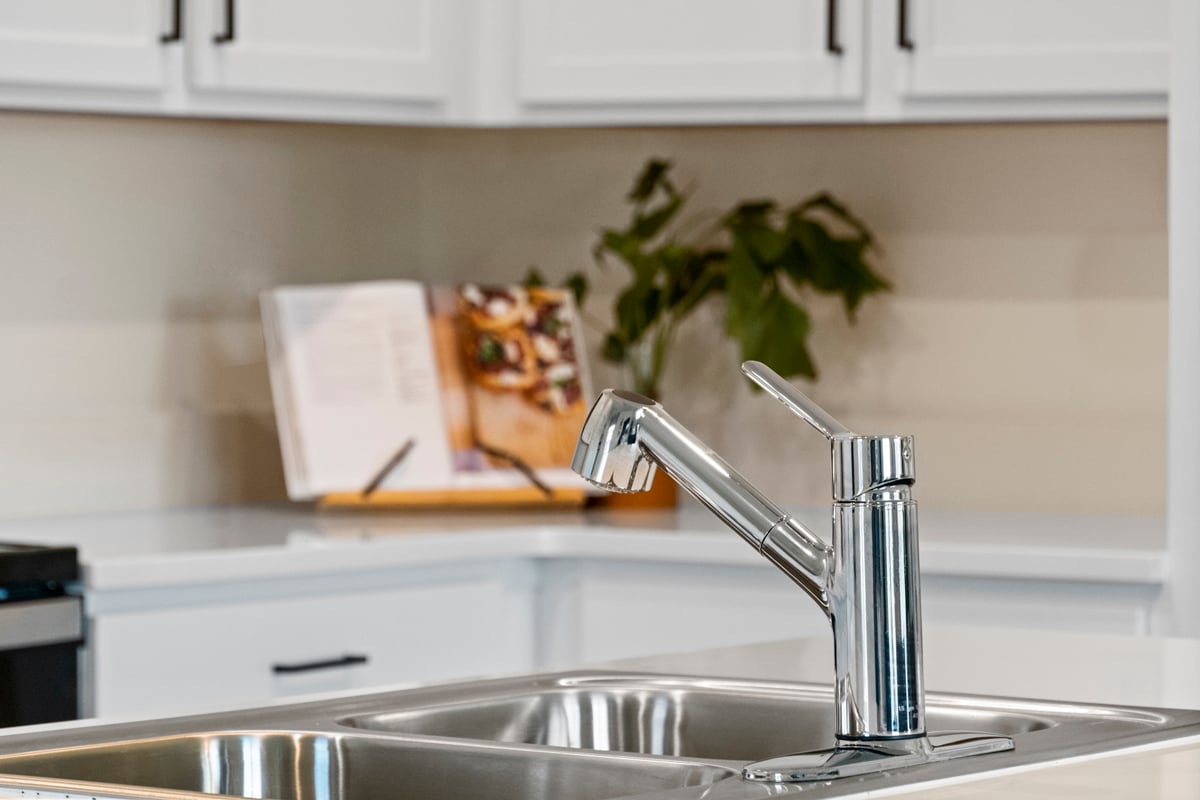 WaterSense® labeled chrome-finished faucet