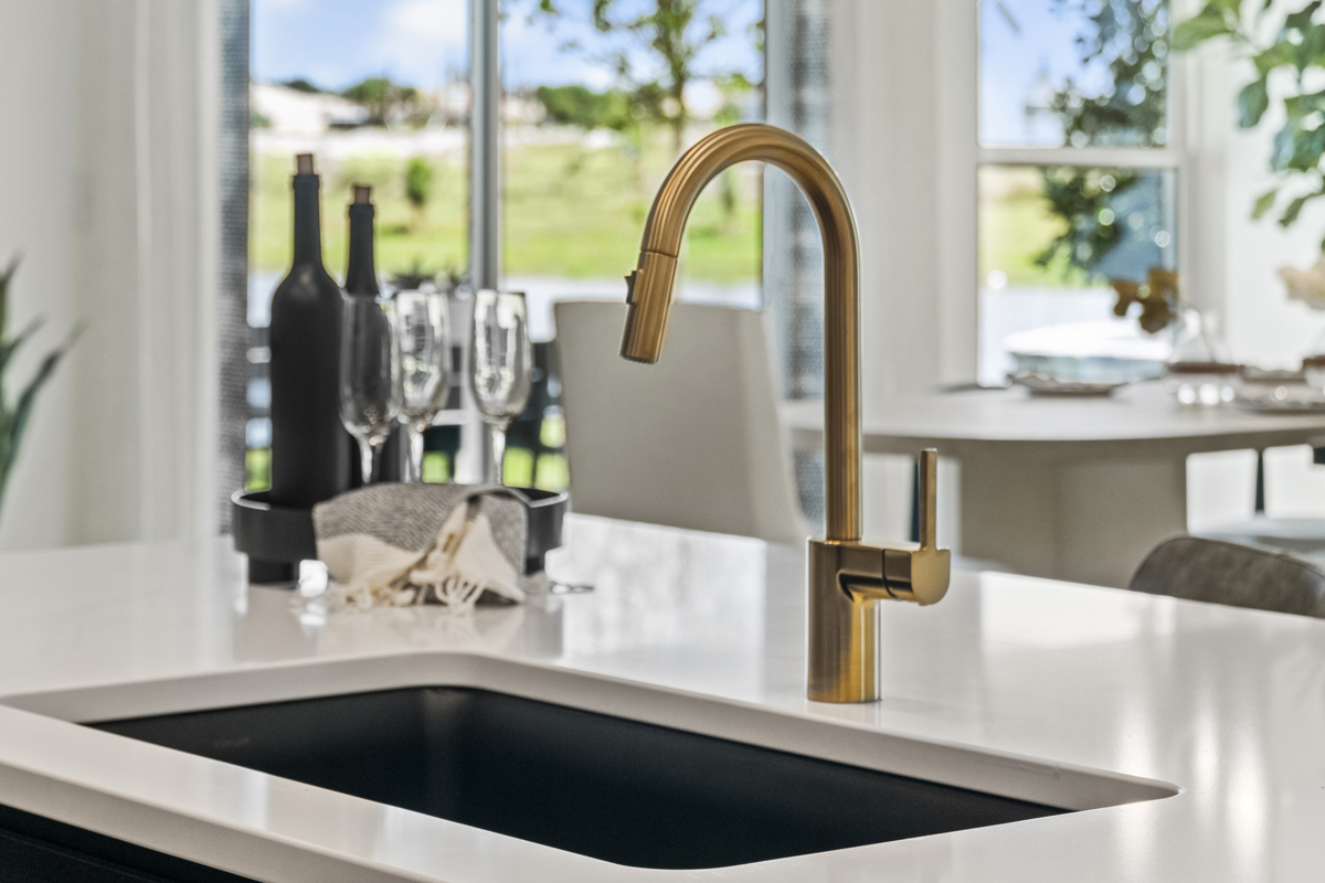 Moen® pulldown faucet in Brushed Gold