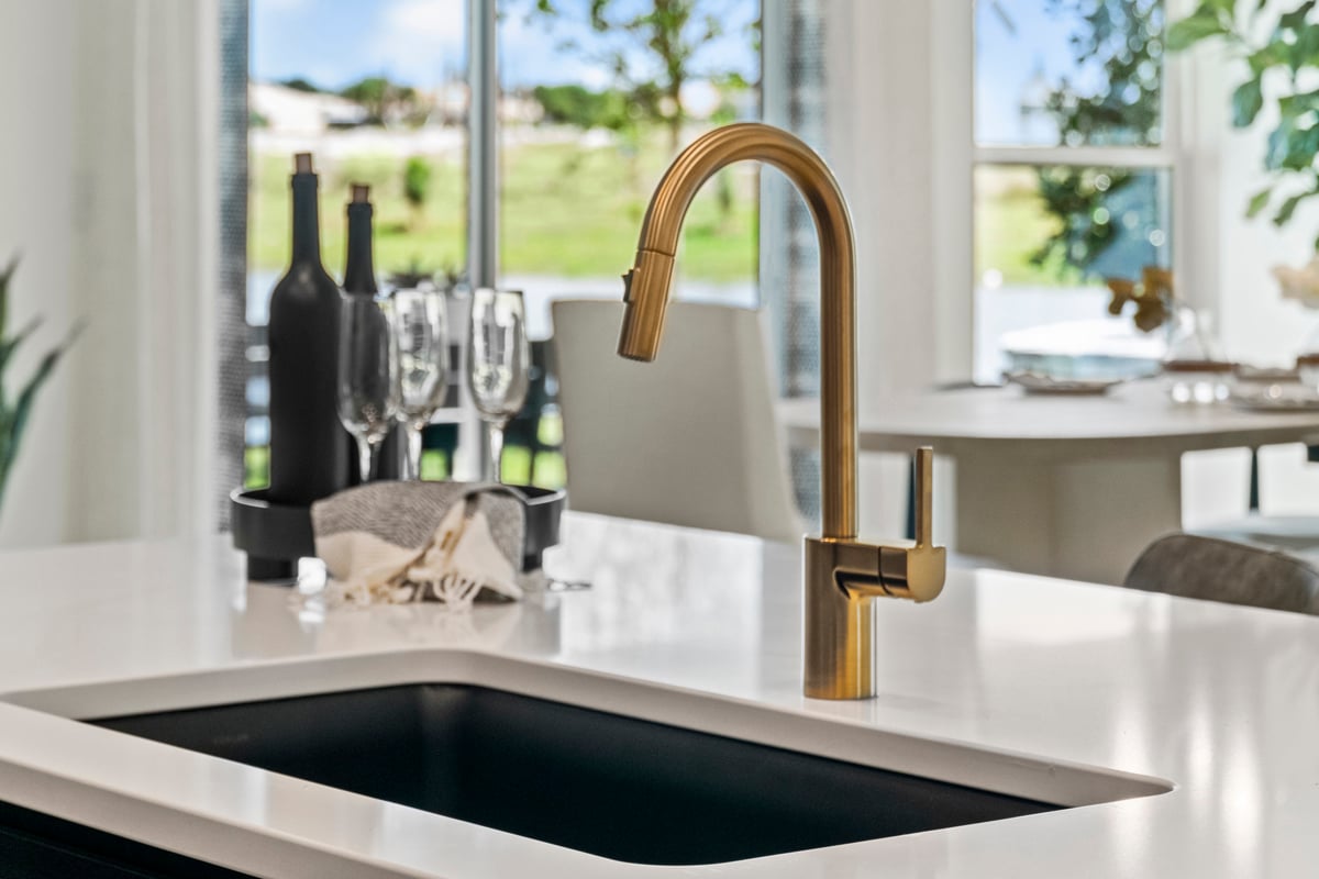 Moen® pulldown faucet in Brushed Gold