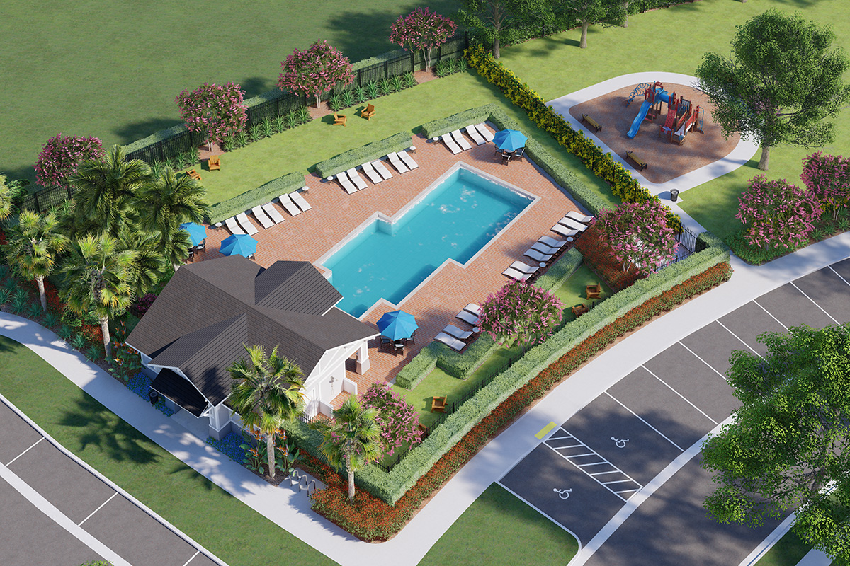 Future pool, cabana and tot lot