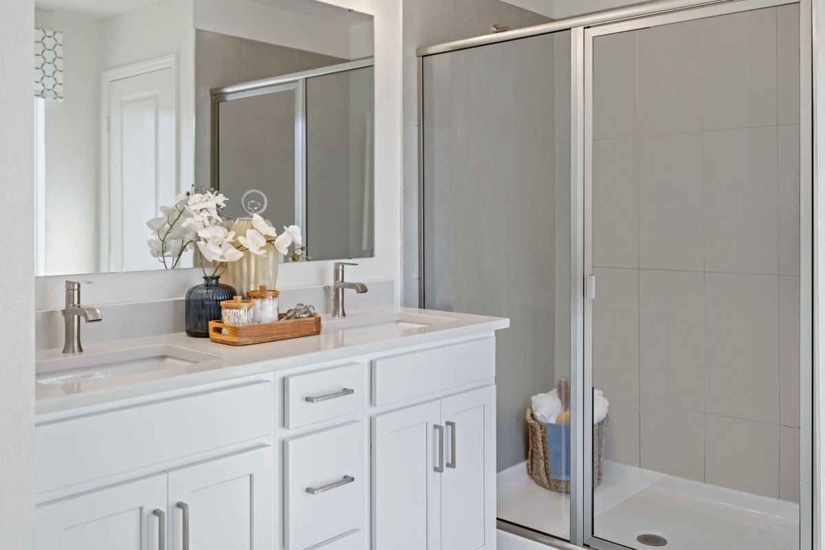 Walk-in shower at primary bath