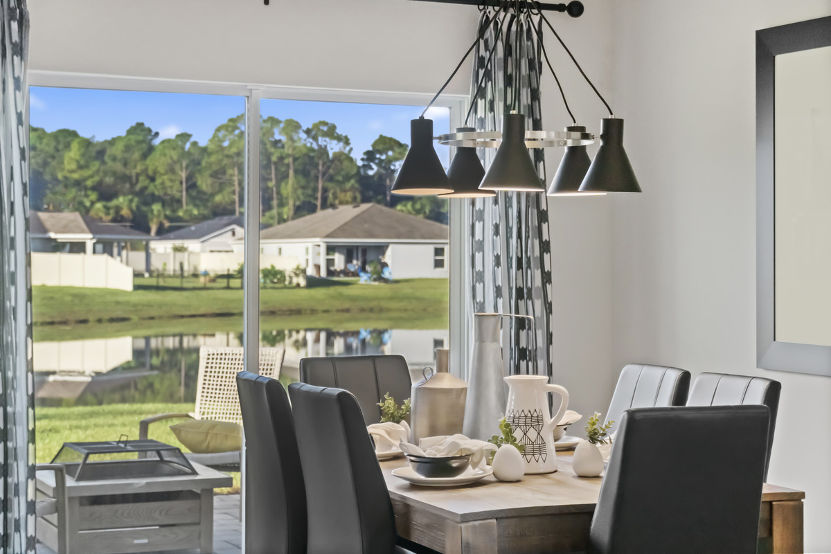 Chandelier at dining space