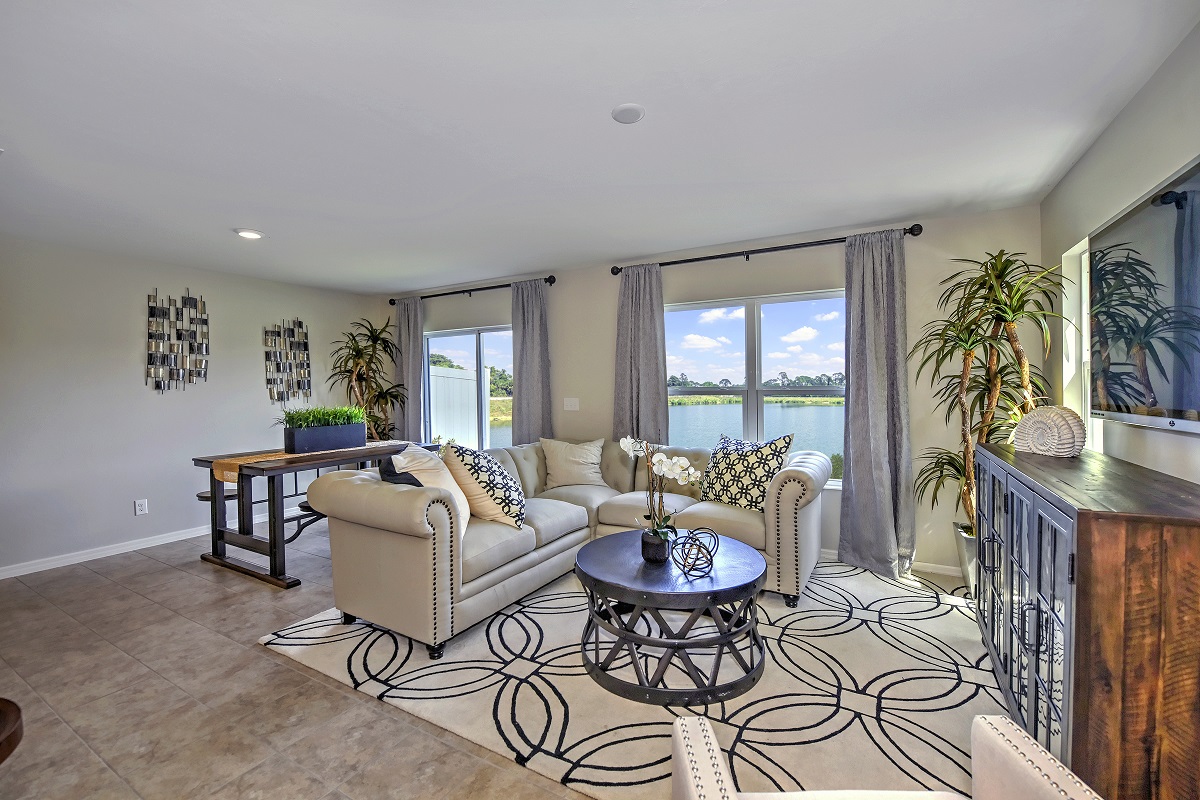 New Homes in North Fort Myers, FL - Bayshore Commons Plan 1502 Great Room
