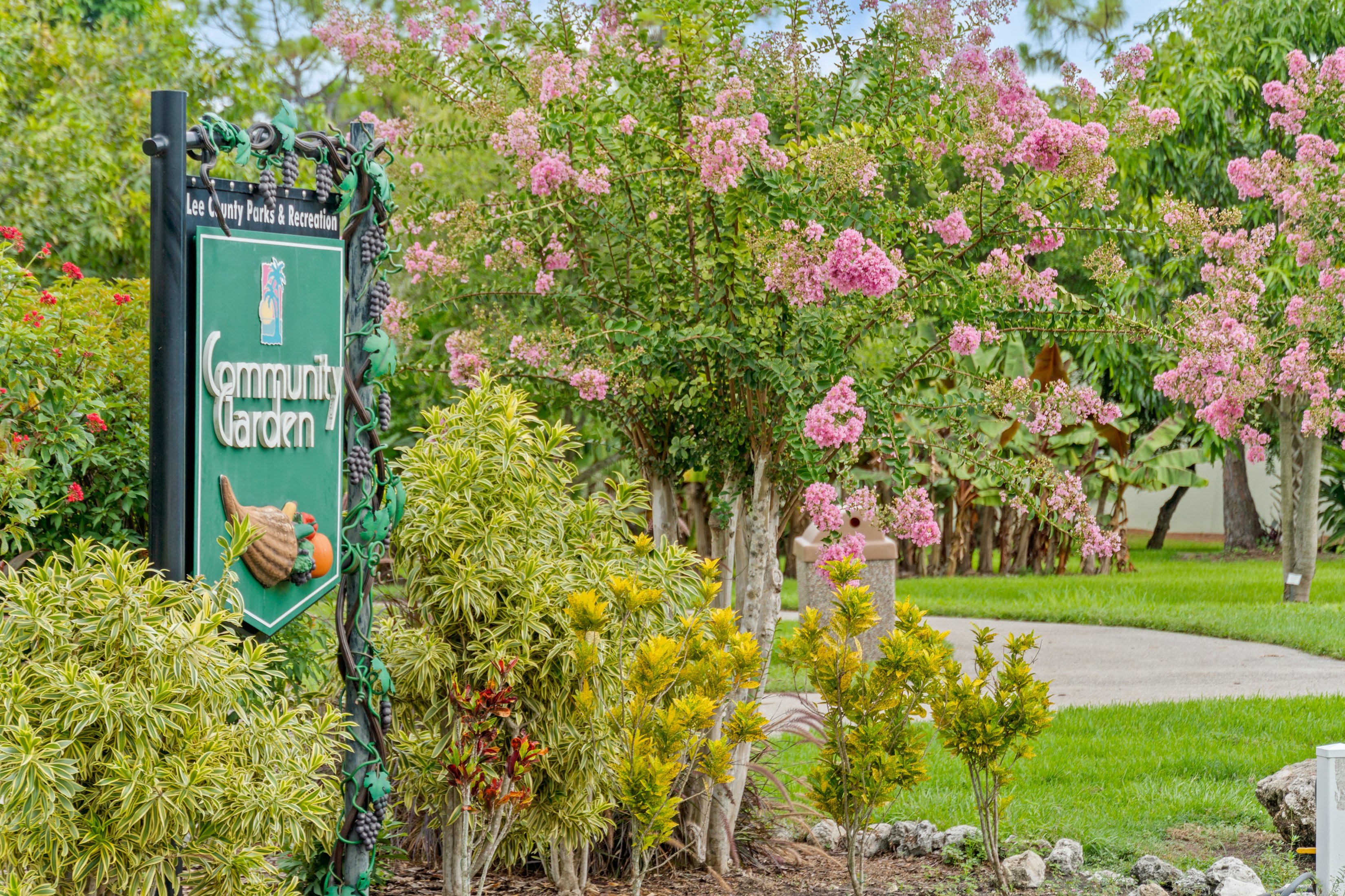 Near trails and gardens at Lakes Park