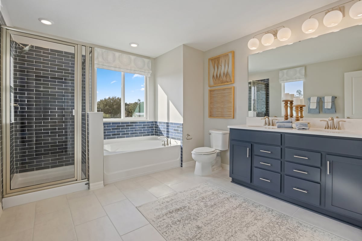 Tub and separate shower at primary bath