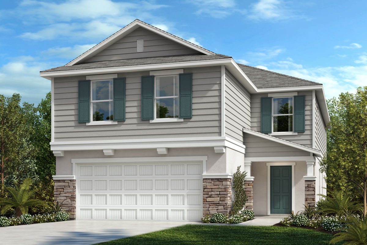 New Homes in Palmetto, FL - Heron Bay Plan 2877 Elevation F with optional stone
