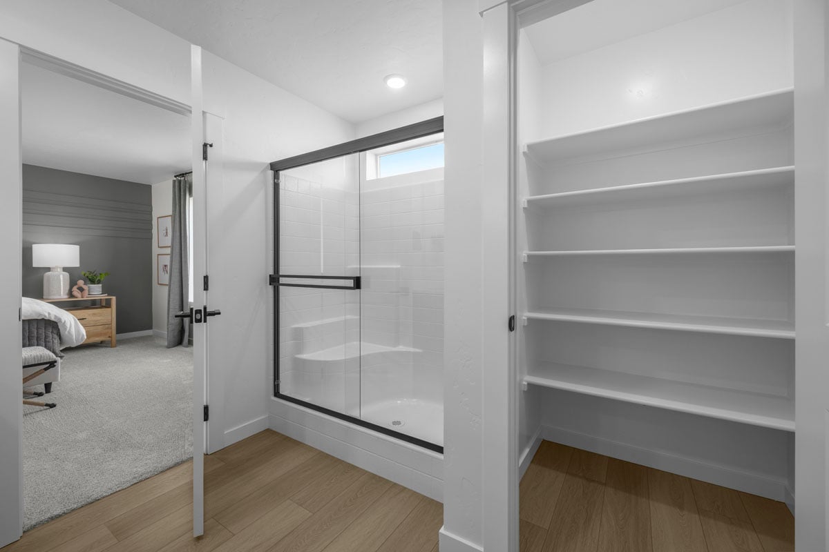 Linen closet at primary bath