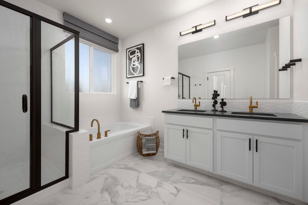 Tub and separate shower at primary bath