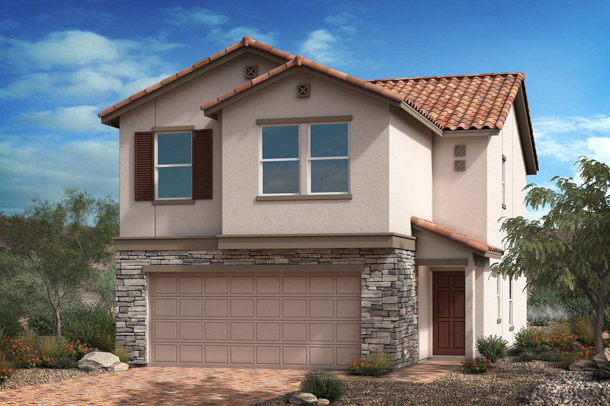 New Homes in Las Vegas, NV - Glenwood Plan 1768 Elevation B with Optional Stone