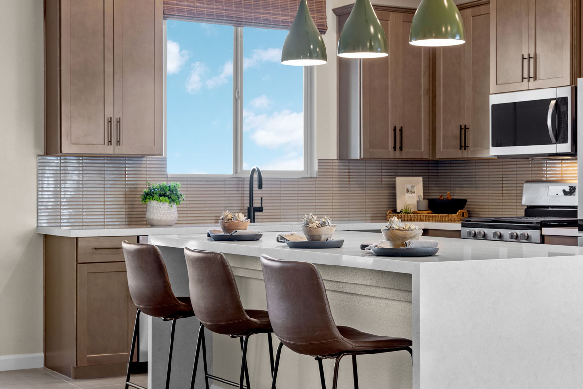 Waterfall kitchen island