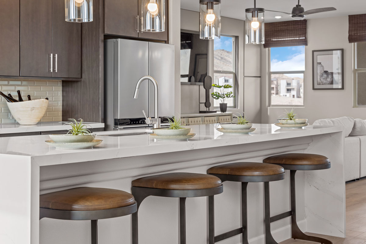 Waterfall kitchen island