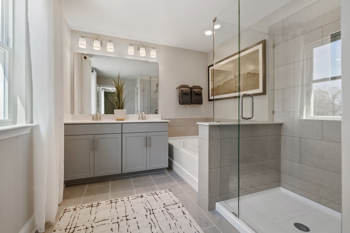 Walk-in shower at primary bath