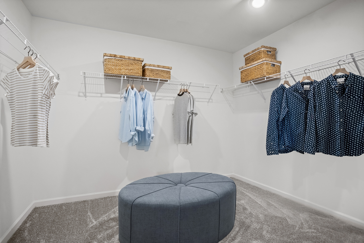 Walk-in closet at primary suite 