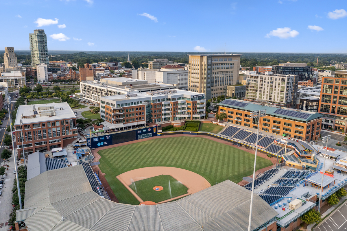 Close to the Durham Bulls Athletic Park