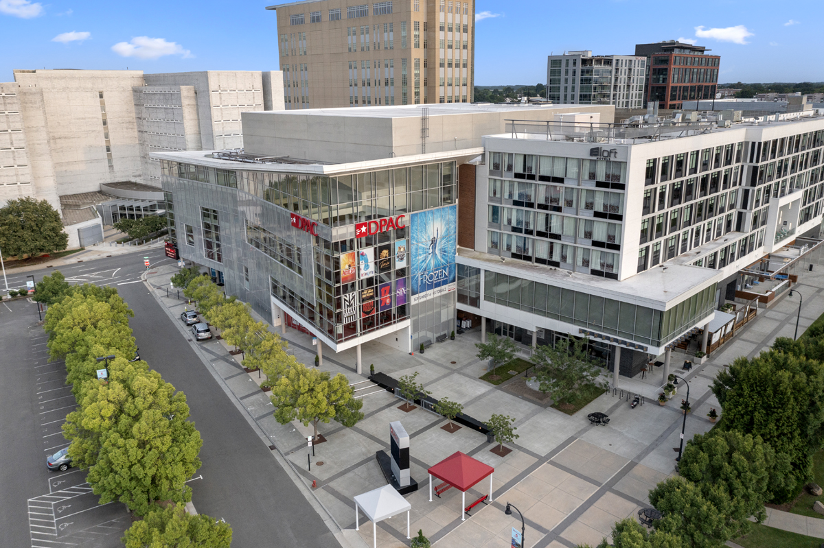 A quick 10-minute drive to the Durham Performing Arts Center (DPAC)