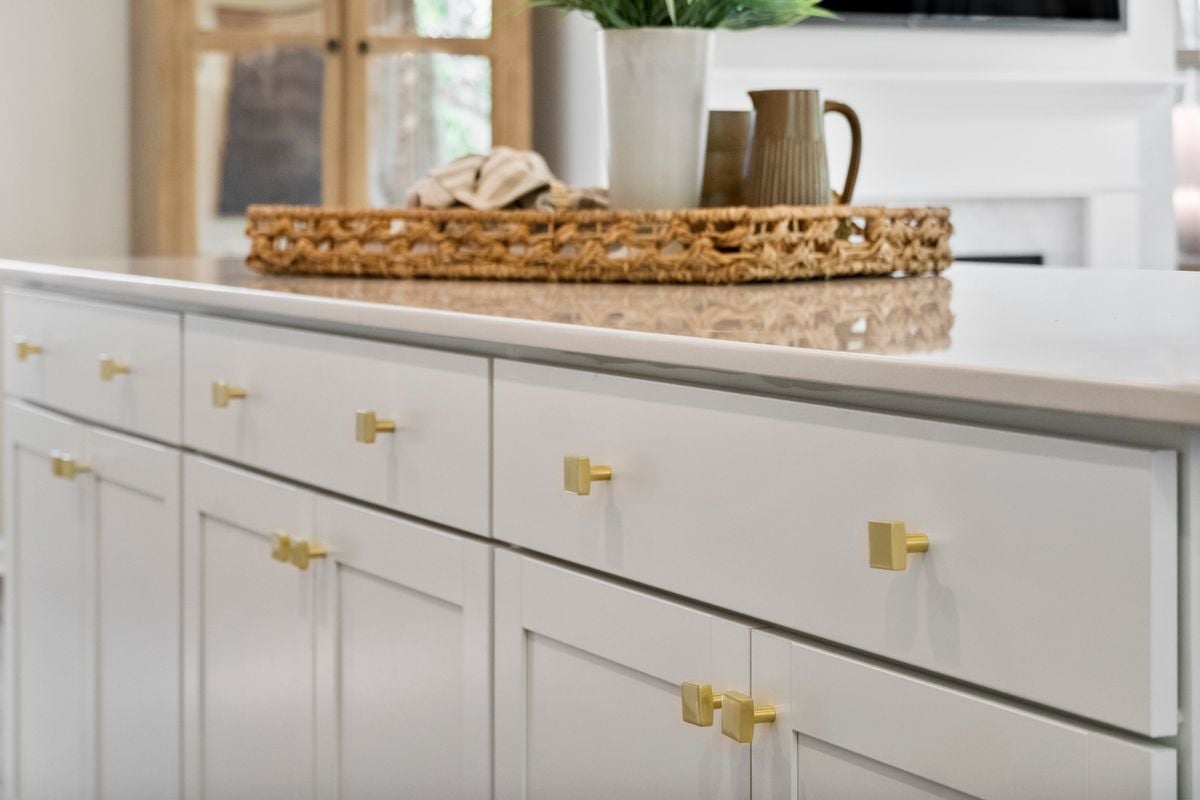 Brushed gold knobs