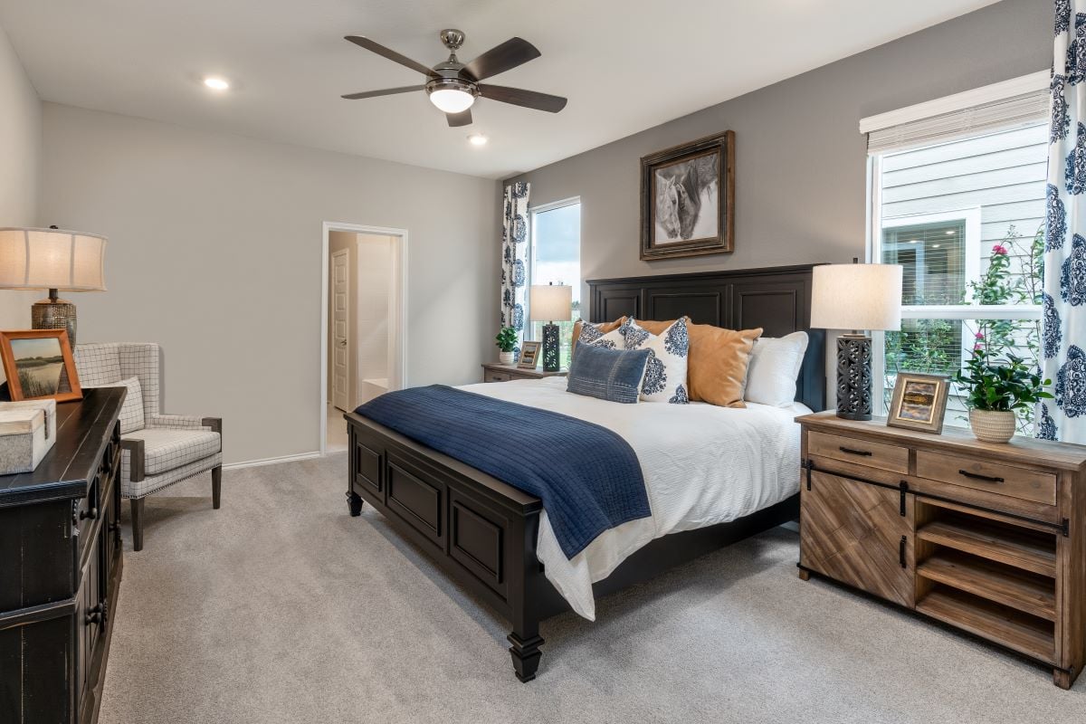 New Homes in Manor, TX - EastVillage - Heritage Collection Plan 2509 Primary Bedroom as modeled at Berry Springs