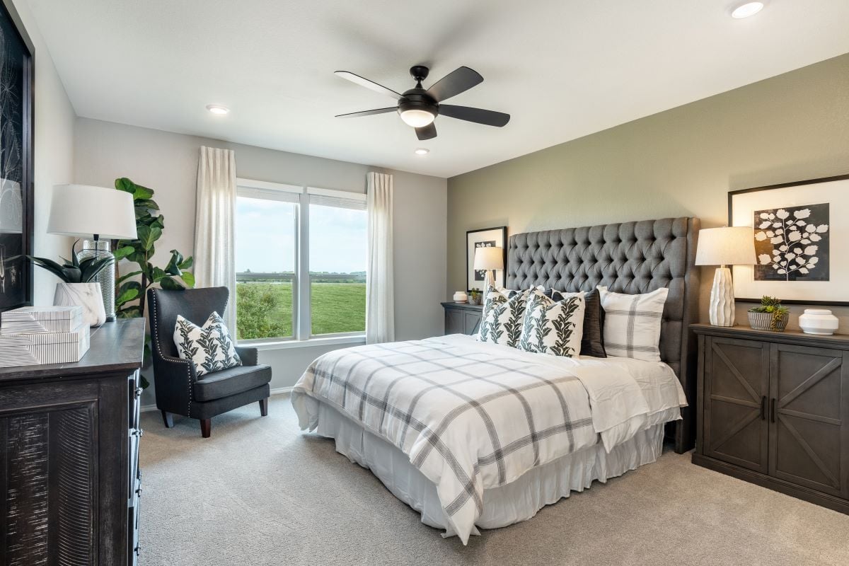 New Homes in Austin, TX - Scenic Pass Plan 2502 Primary Bedroom as modeled at McKinney Crossing