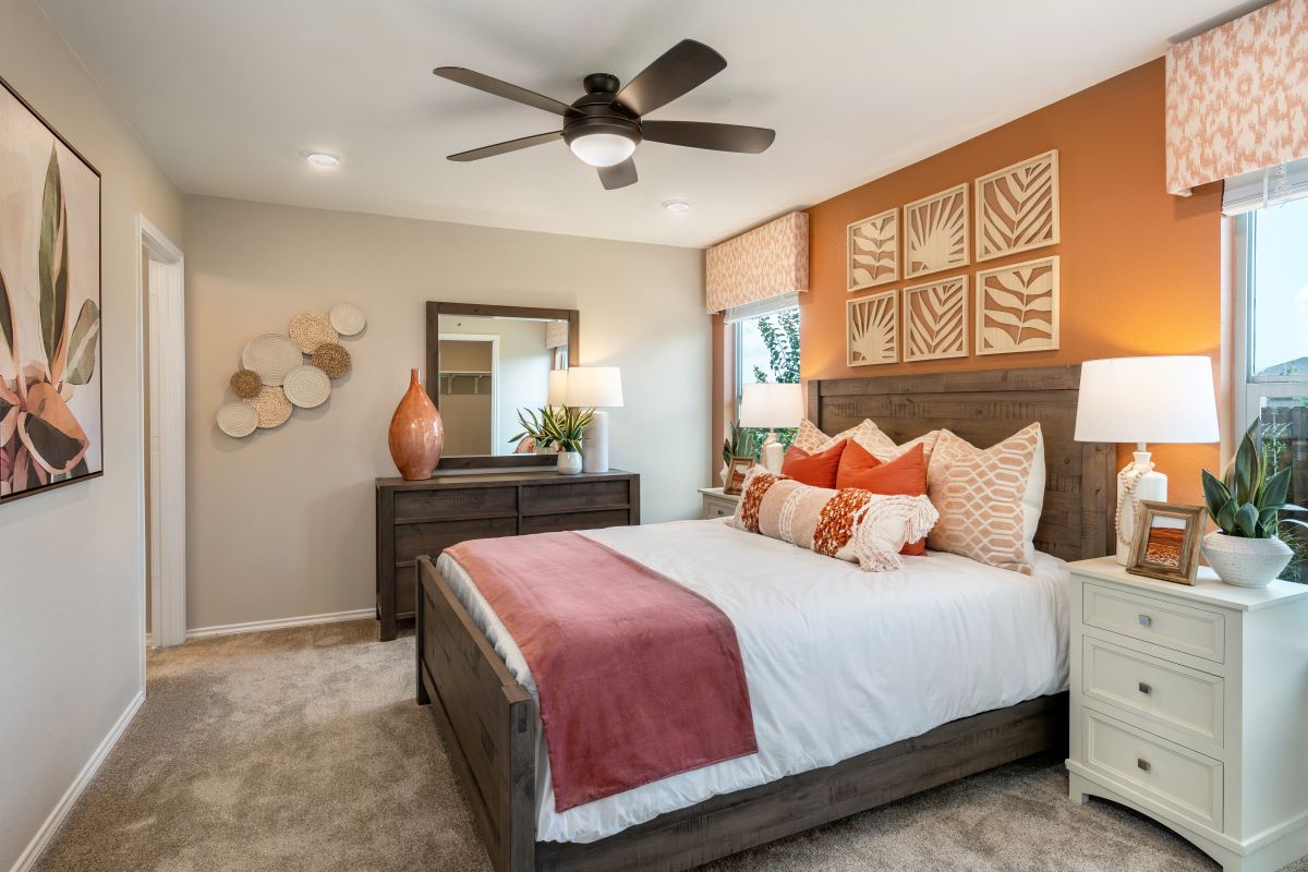 New Homes in Manor, TX - Presidential Meadows Plan 1360 Primary Bedroom as modeled at Sonterra