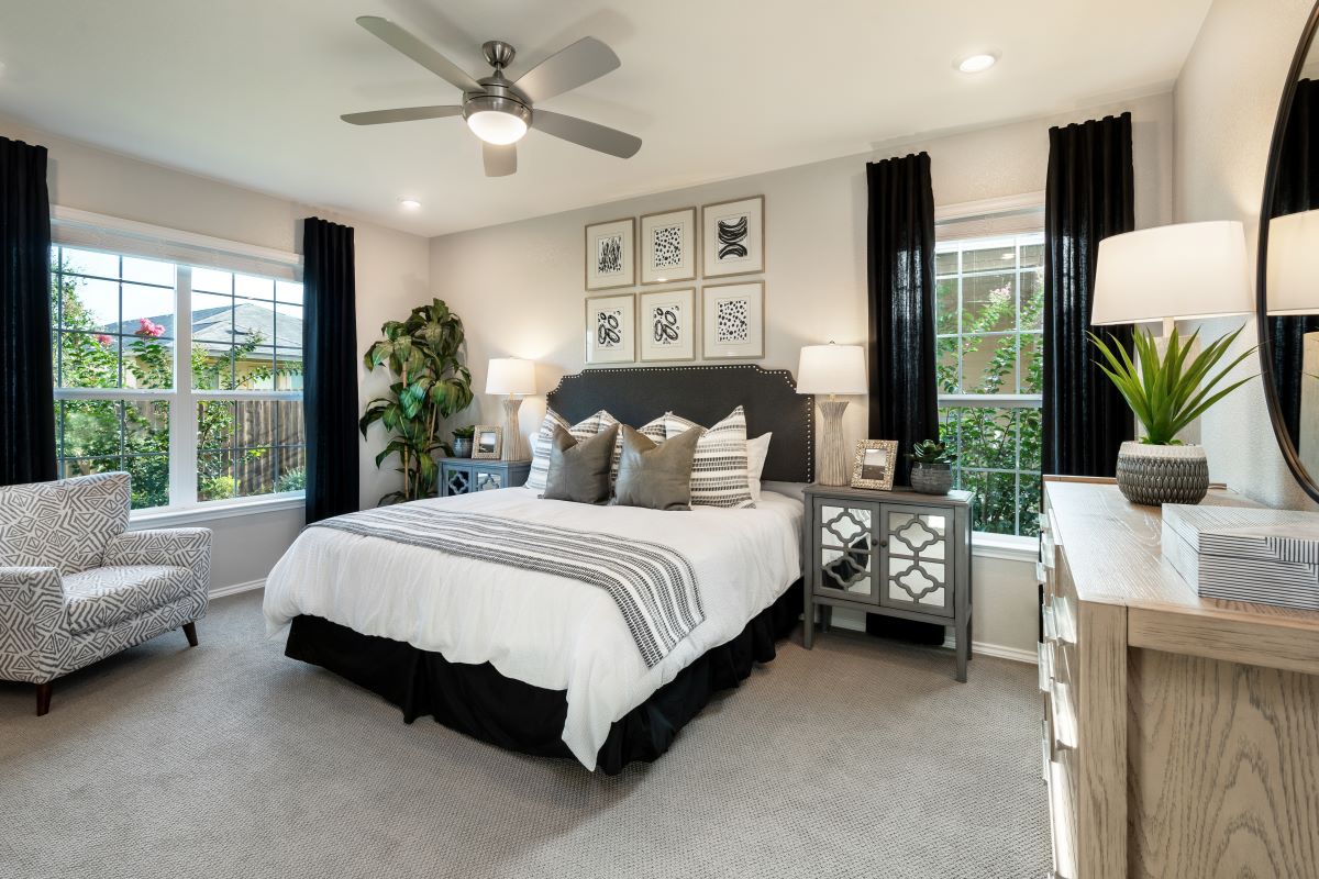 New Homes in Manor, TX - EastVillage - Heritage Collection Plan 1647 Primary Bedroom as modeled at Sonterra