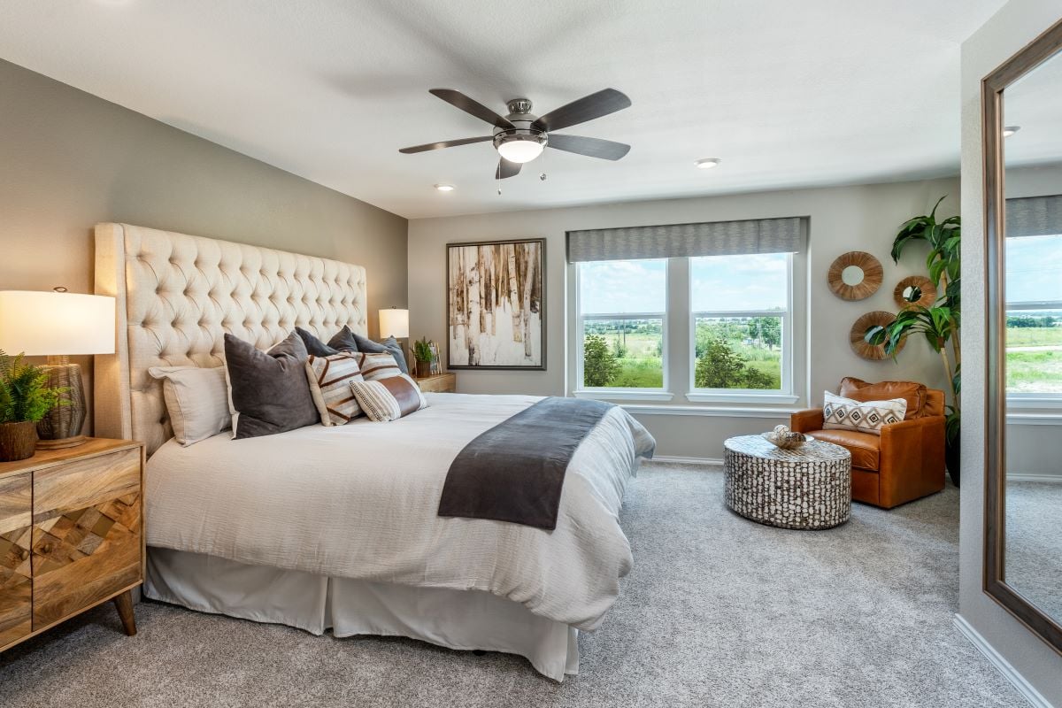 New Homes in Round Rock, TX - Salerno - Heritage Collection Plan 1908 Primary Bedroom as modeled at Sonterra