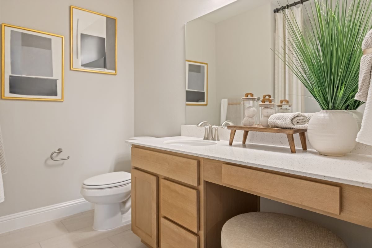 Optional quartz bath countertops