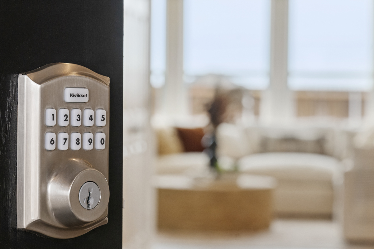 Keyless entry door hardware