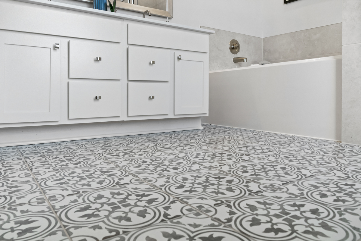 Tile flooring at wet areas