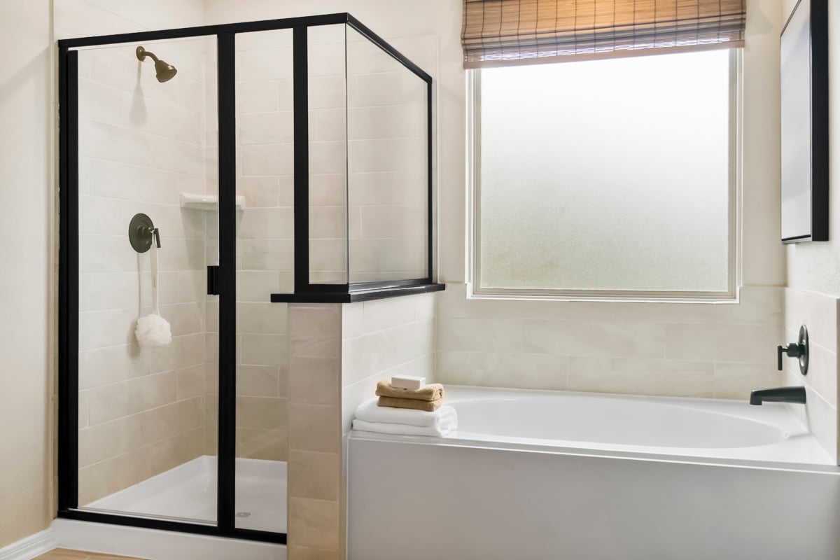 Optional separate tub and shower