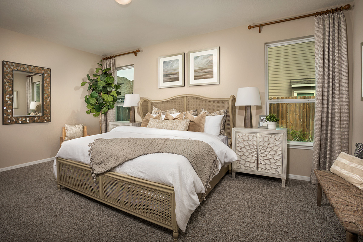 New Homes in Katy, TX - The Meadows at Westfield Village Plan 1889 Primary Bedroom as modeled at Glendale Lakes