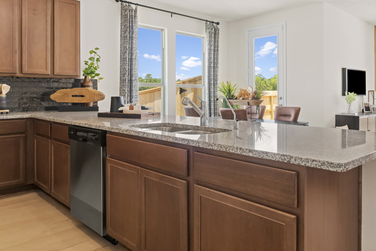 Granite countertops in kitchen