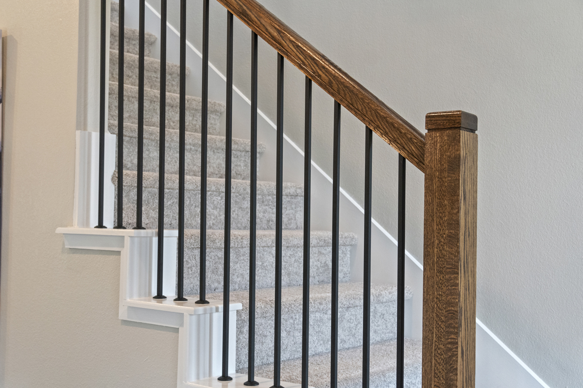 Upgraded stair rail and spindles