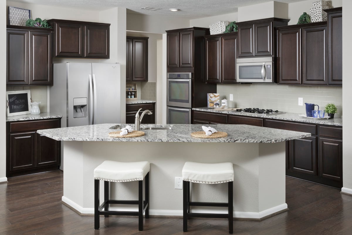 KB model home kitchen in Cypress, TX
