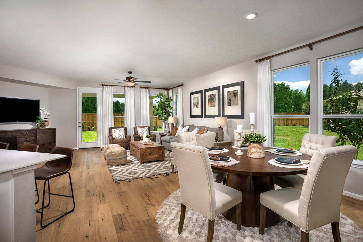New Homes in Missouri City , TX - Olympia Falls Plan 2526 Great Room as modeled at Mustang Ridge