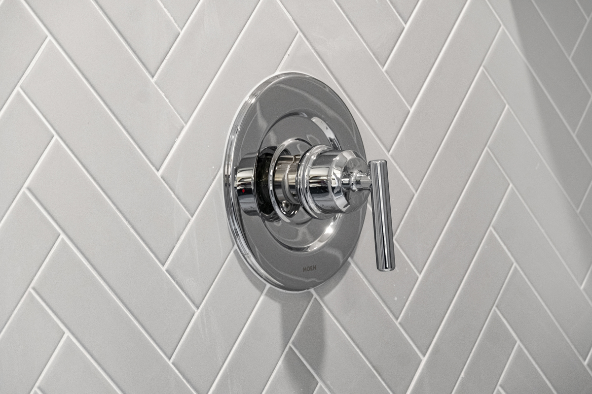 Chrome bathroom fixtures