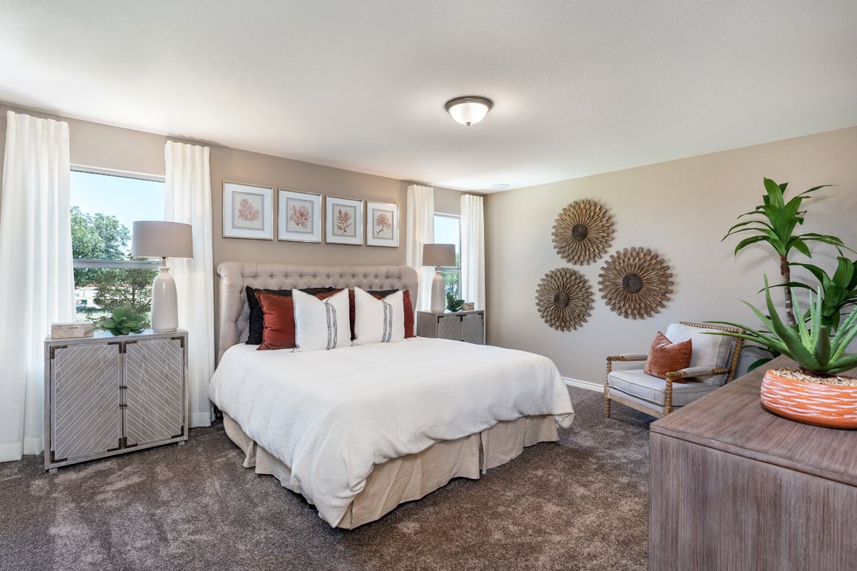 New Homes in Elmendorf, TX - Southton Cove Plan 2245 Primary Bedroom as modeled at Deer Crest