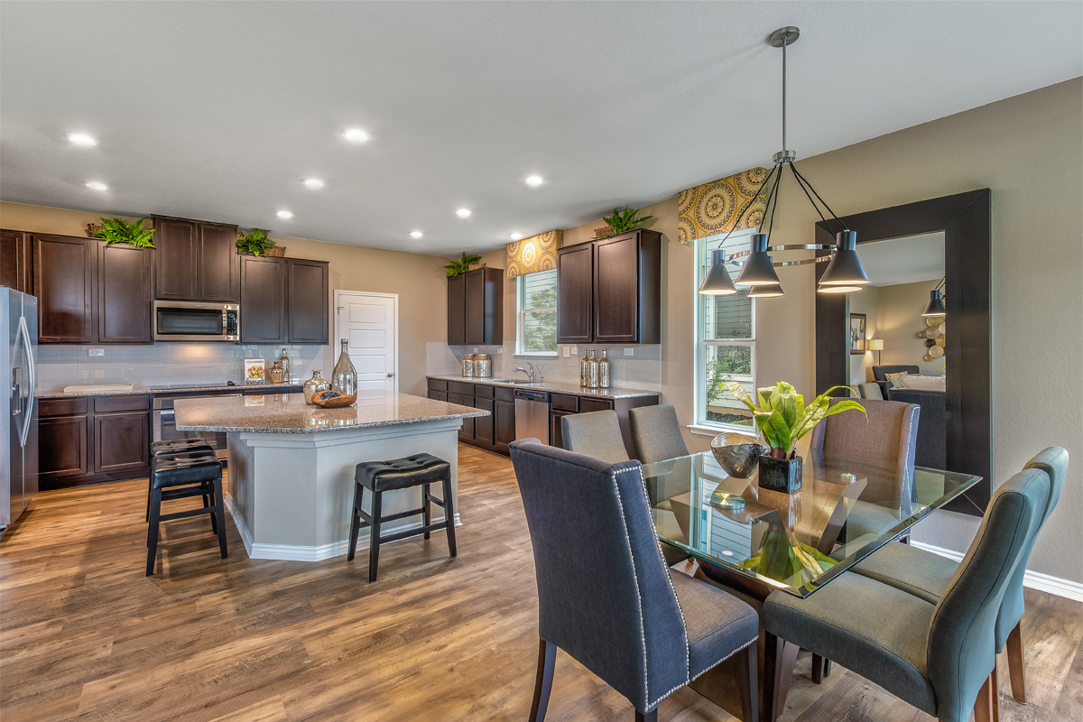 New Homes in San Antonio, TX - Dove Heights Plan 2897 Dining Room as modeled at Falcon Landing
