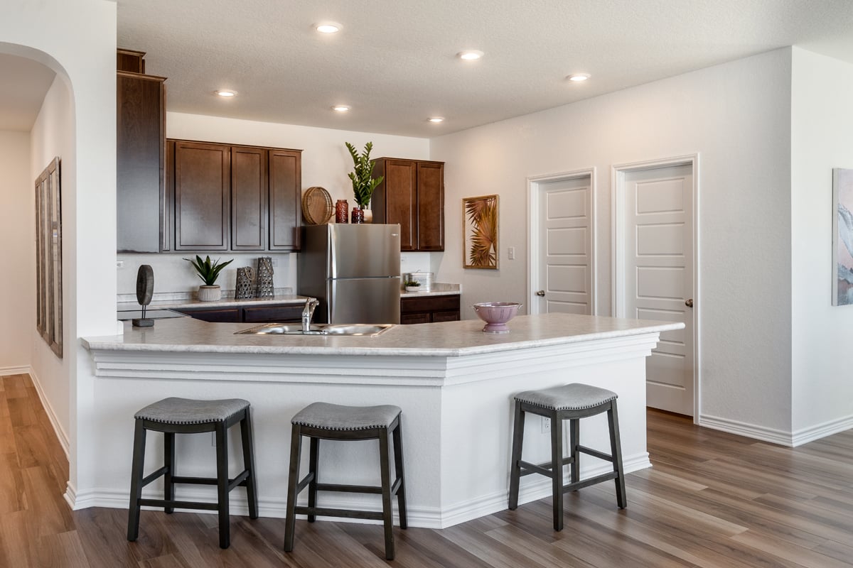 KB model home kitchen in Cibolo, TX