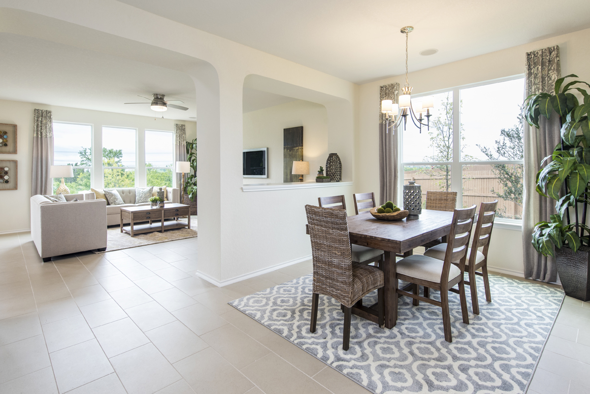 New Homes in San Antonio, TX - Tierra Buena Plan 2708 Dining Room as modeled at The Overlook at Medio Creek