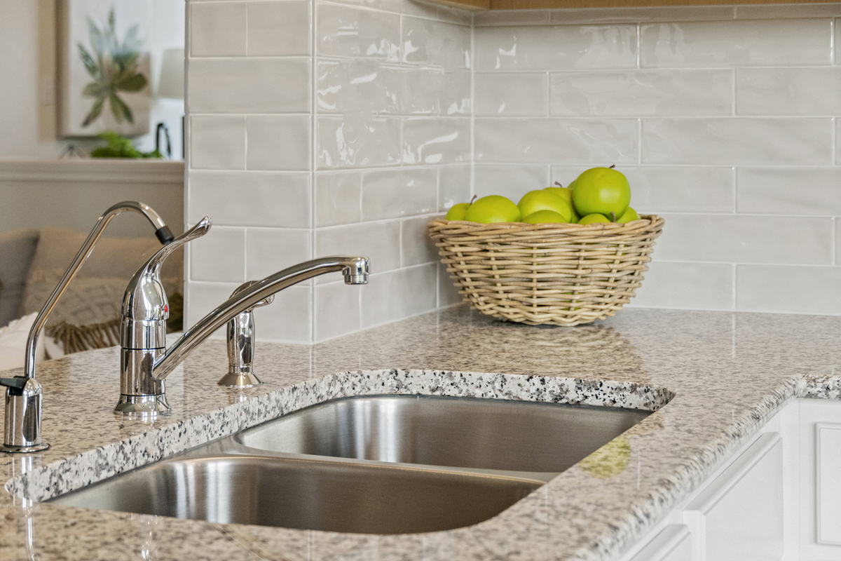 Granite kitchen countertops with undermount sink
