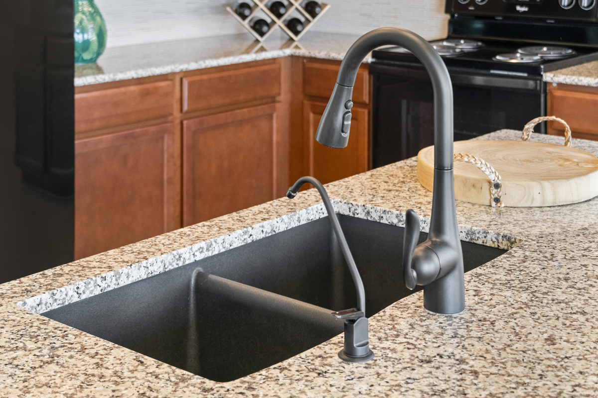 Granite countertops with Blanco Silgranit sink